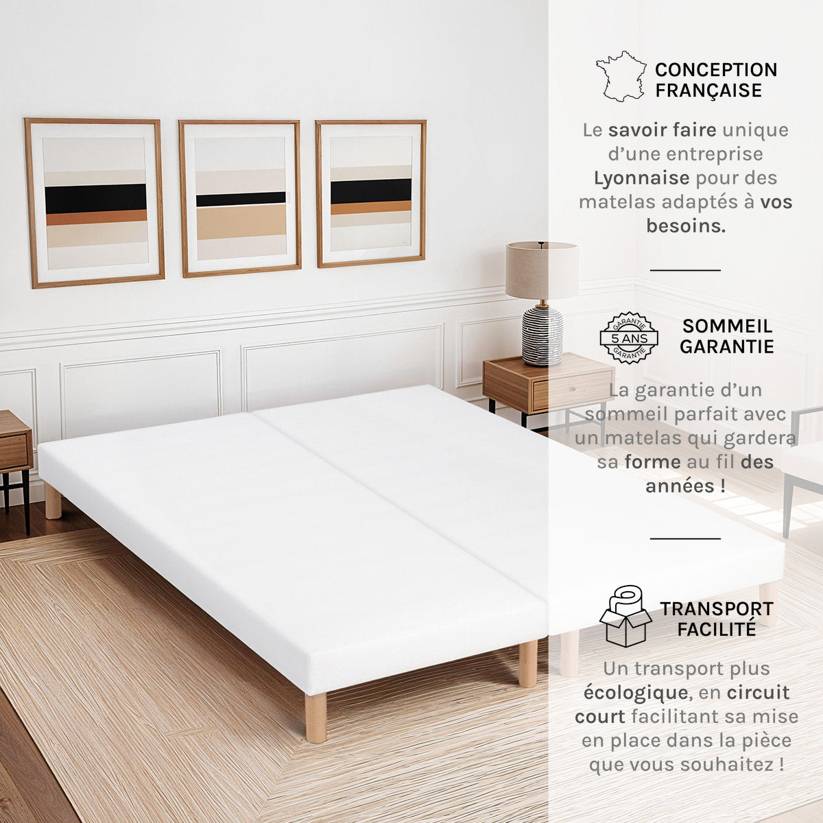 Sommier Tapissier Tissu CAPUCINE