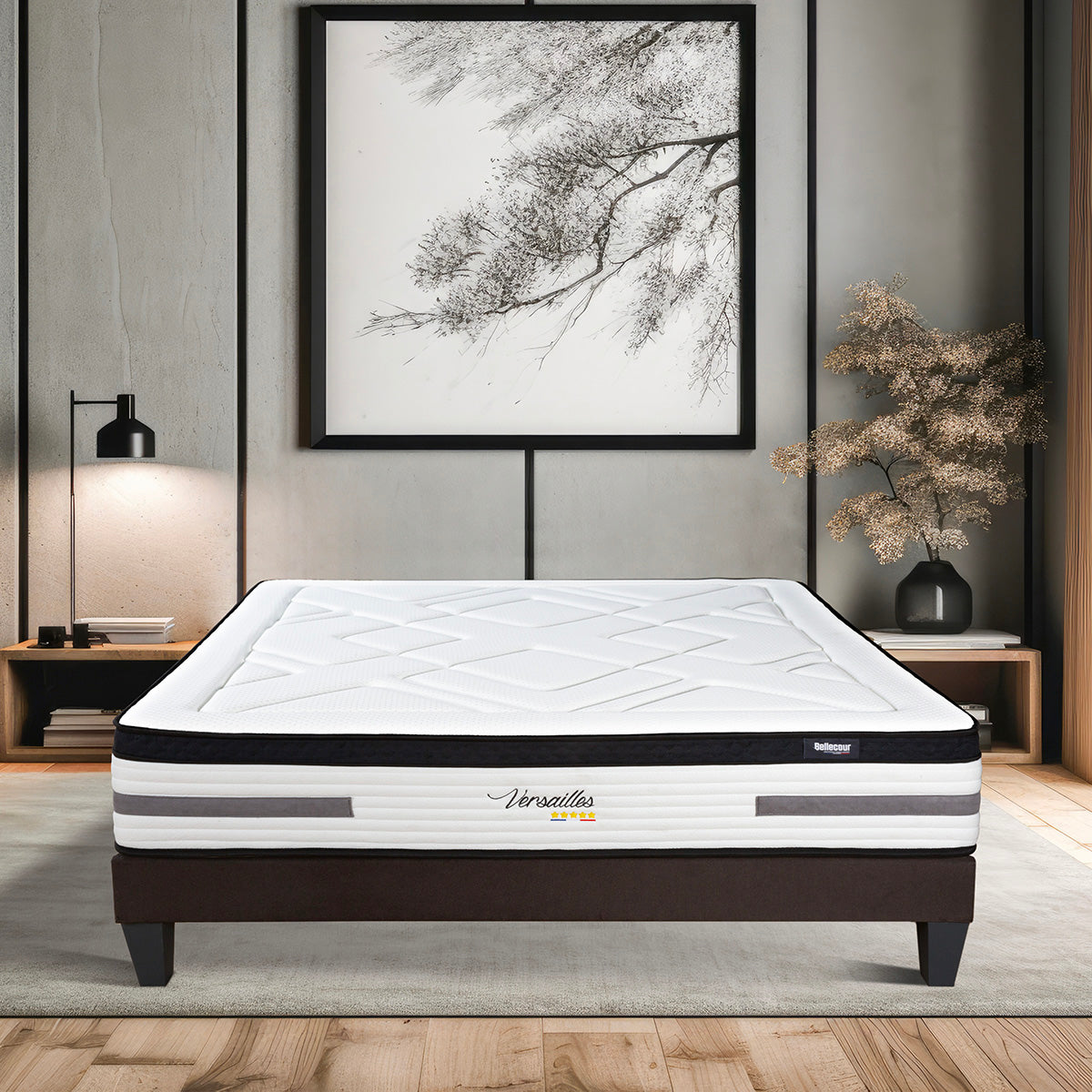 Ensemble Matelas Hybride BELLEVUE avec sommier