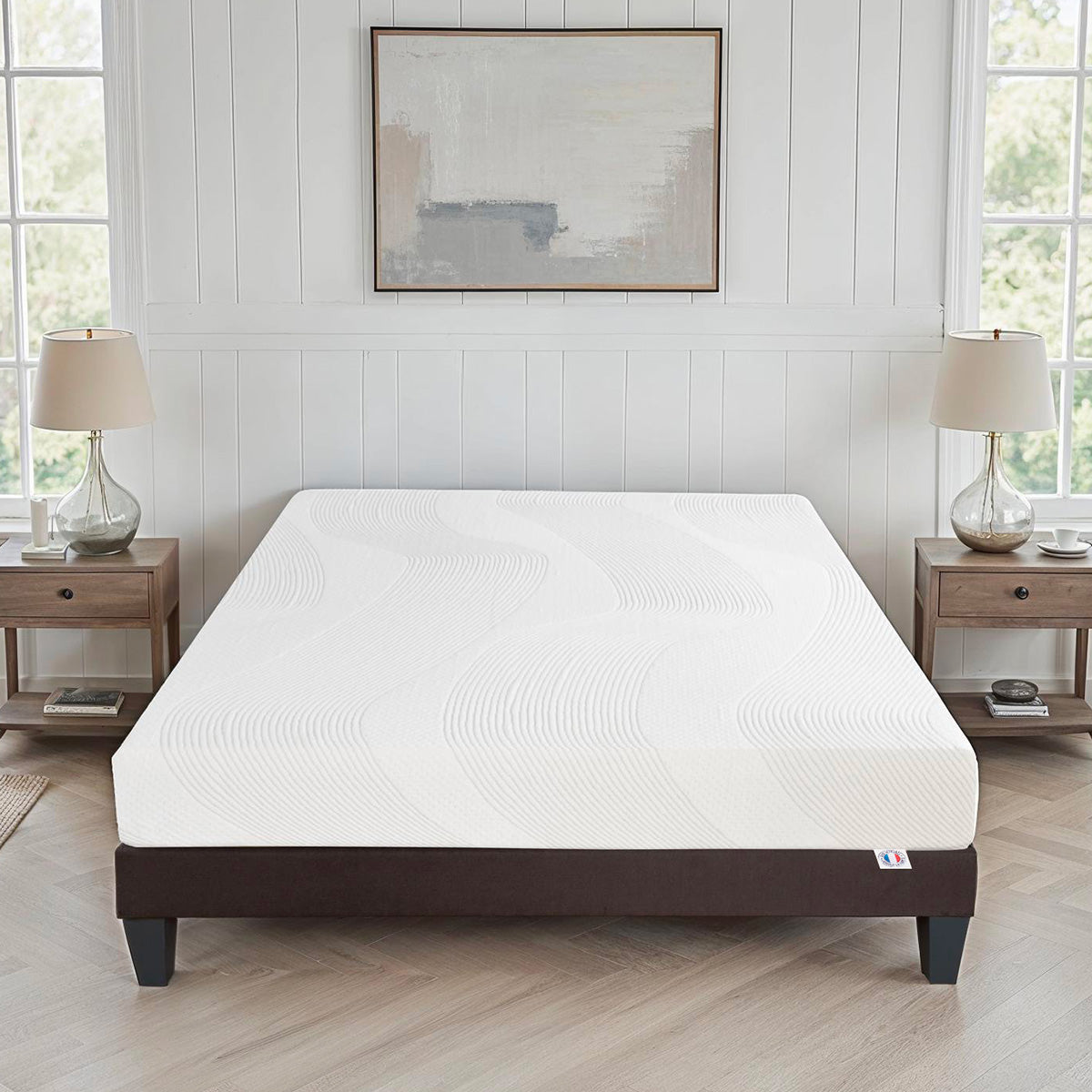 Matelas Paris - Mousse mémoire de forme - Fabriqué en France - 24 cm d'épaisseur - Accueil moelleux, soutien ferme