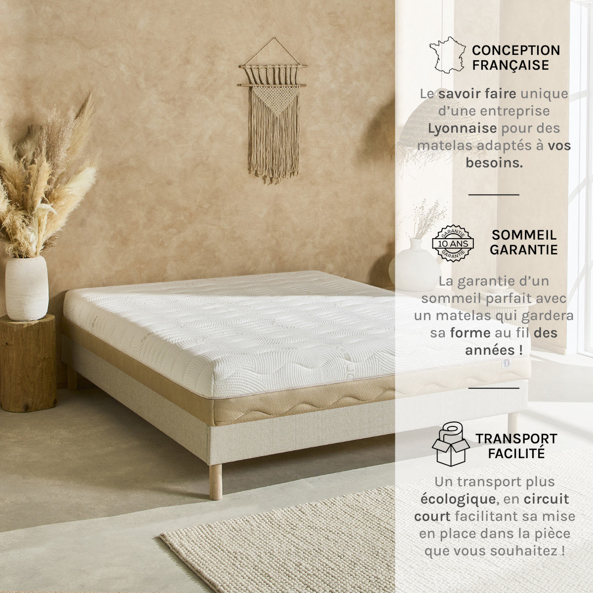 Ensemble Matelas Mémoire de forme 4 SAISONS avec sommier