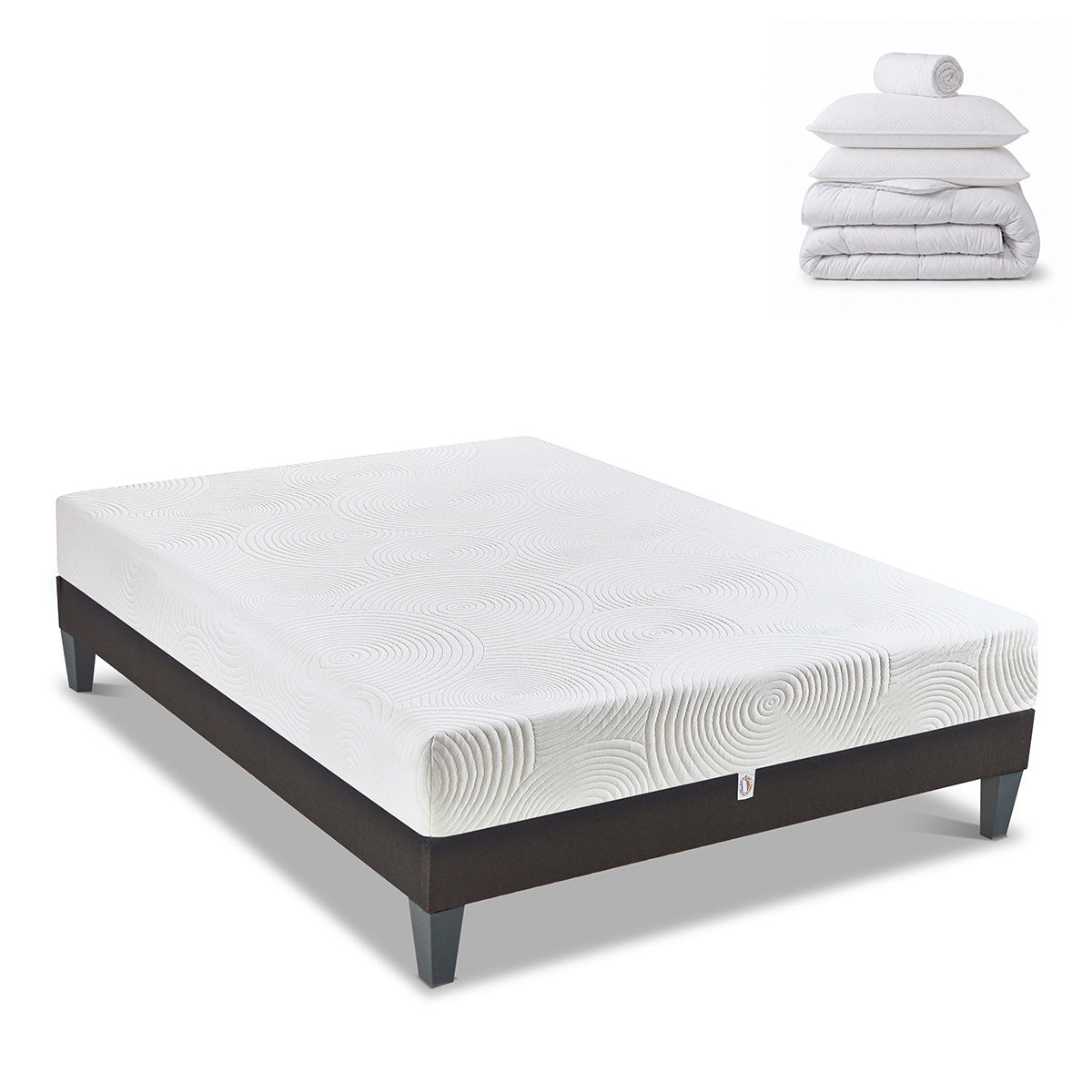Prêt-à-dormir HÉRA avec Sommier, Couette, Oreillers et Protège-matelas