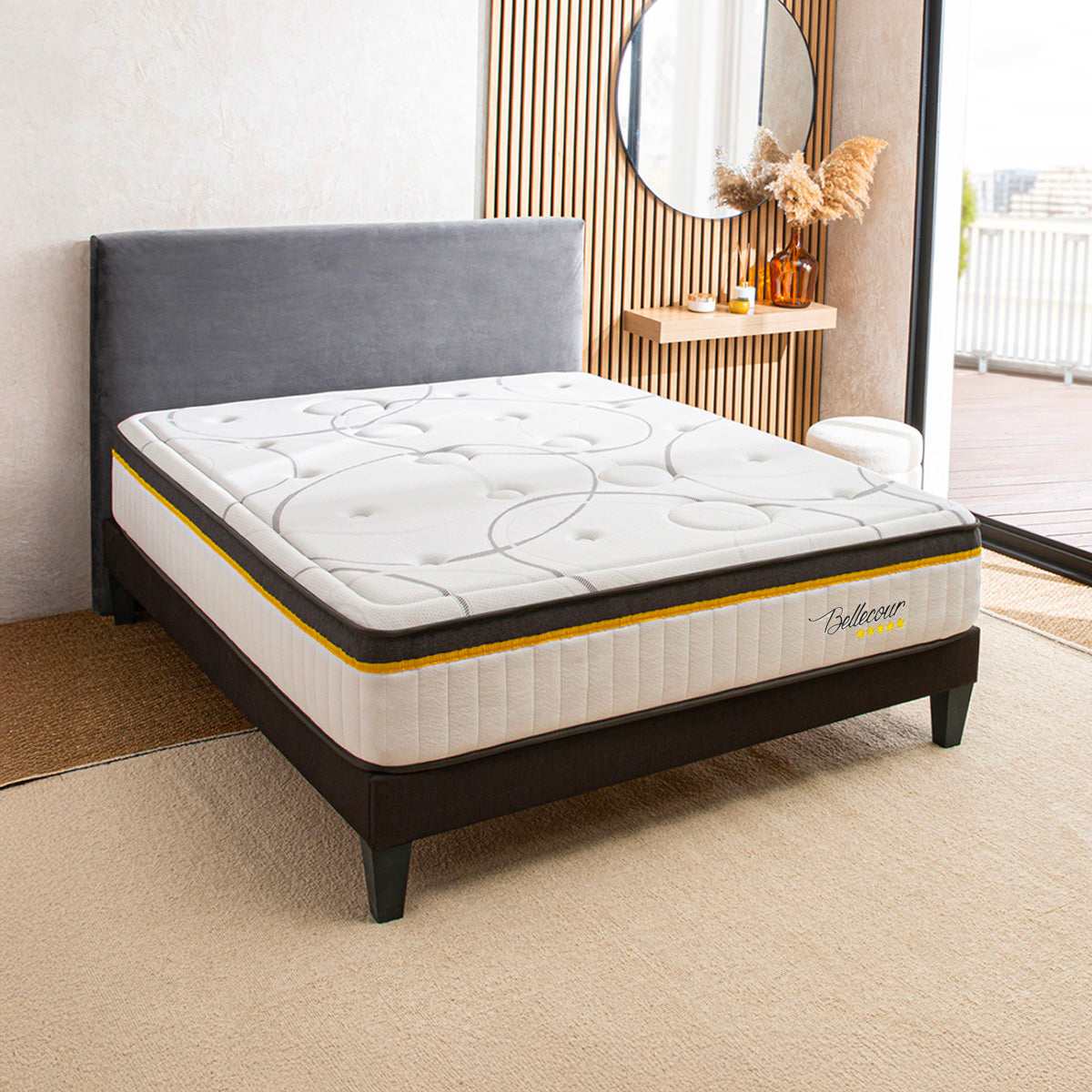 Ensemble Matelas Ressorts ensachés BELLECOUR 3.0 avec sommier