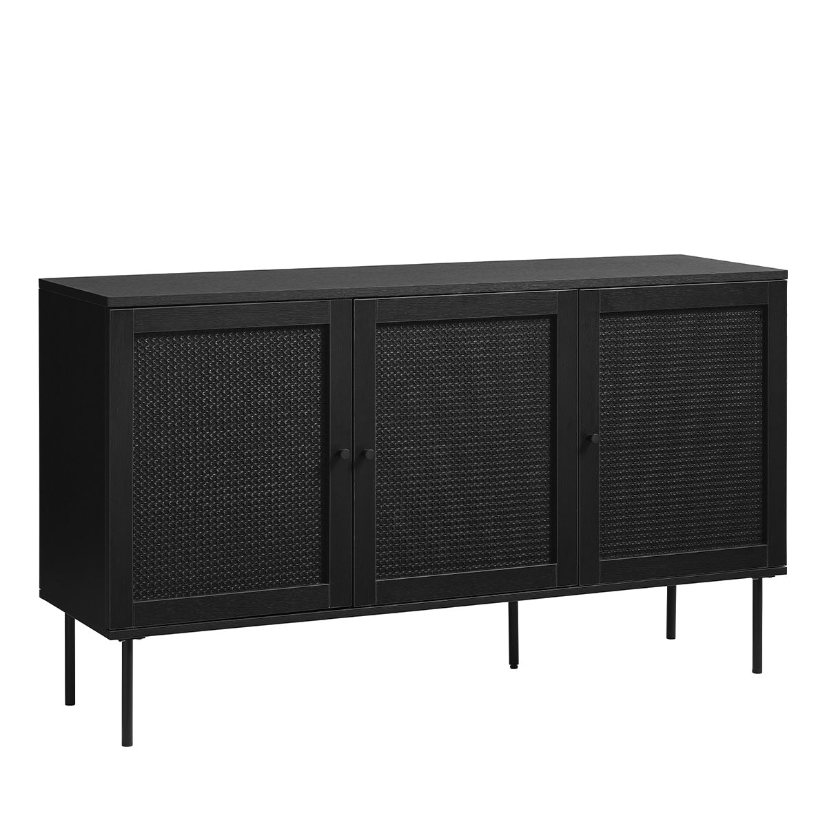 buffet-140-cm-3-portes-bois-et-cannage-noirs-manarola