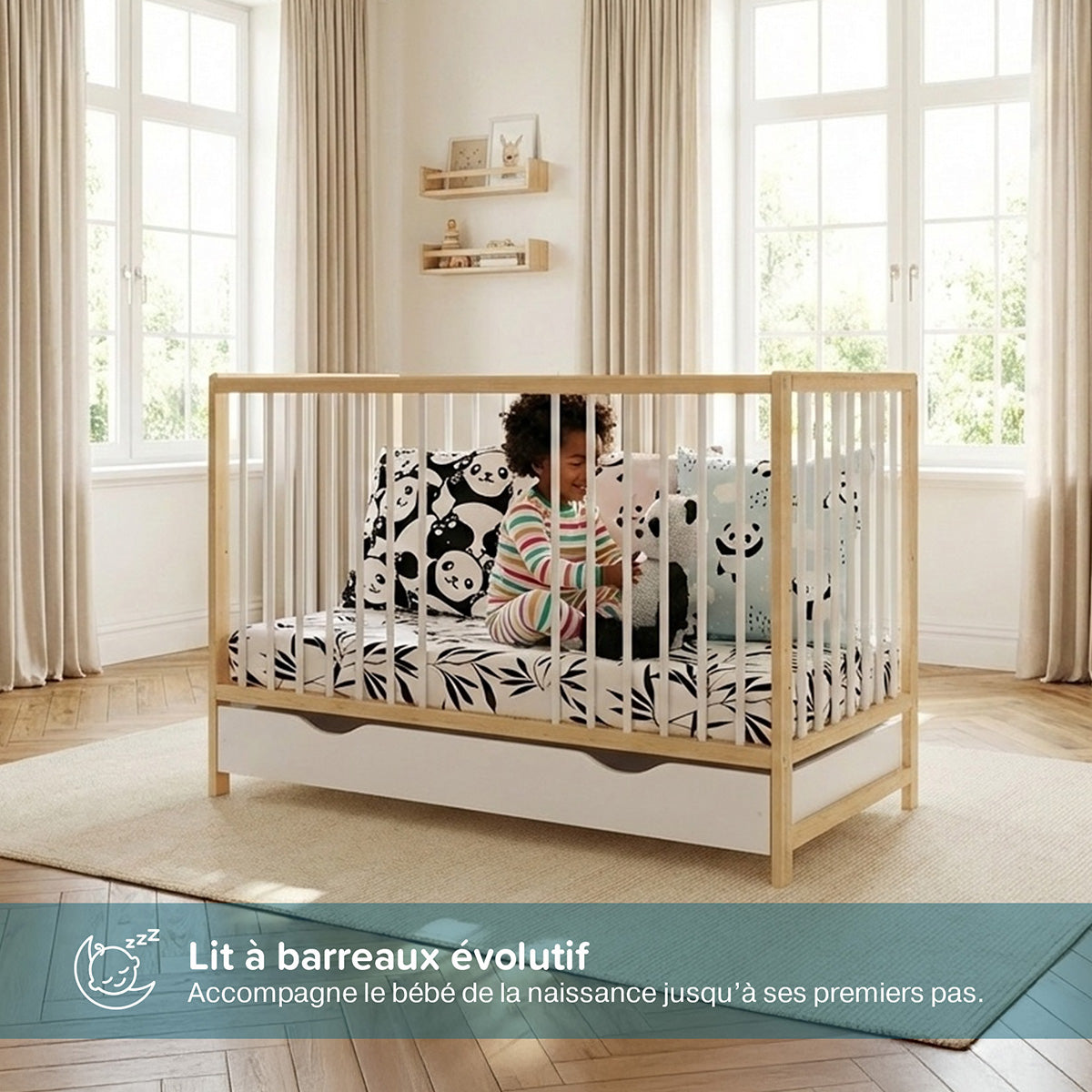 Lit bébé évolutif MATHIS