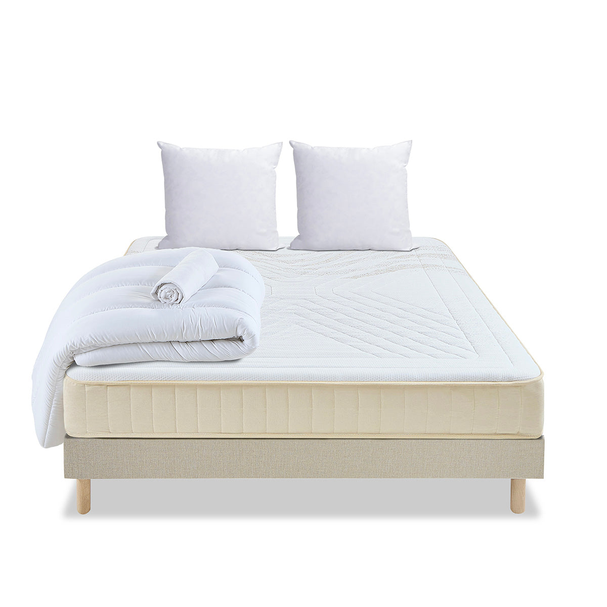 Prêt-à-dormir SYMPHONIE 2.0 avec Sommier, Couette, Oreillers et Protège-matelas