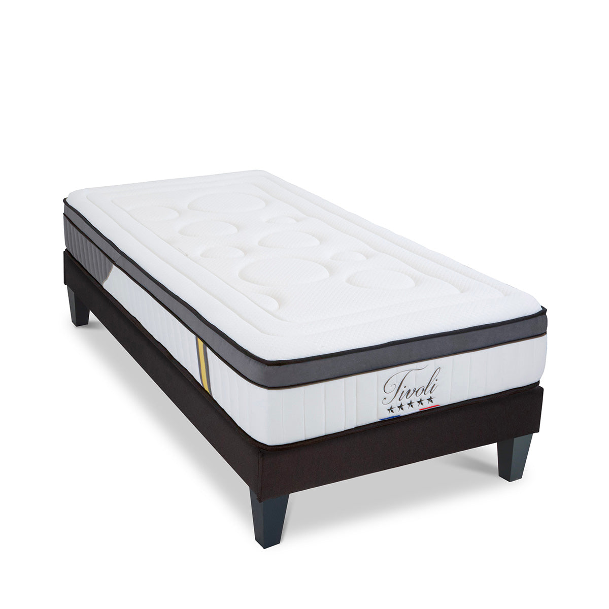 Ensemble Tivoli - Matelas mémoire de forme moelleux + Sommier bois - 25 cm d'épaisseur