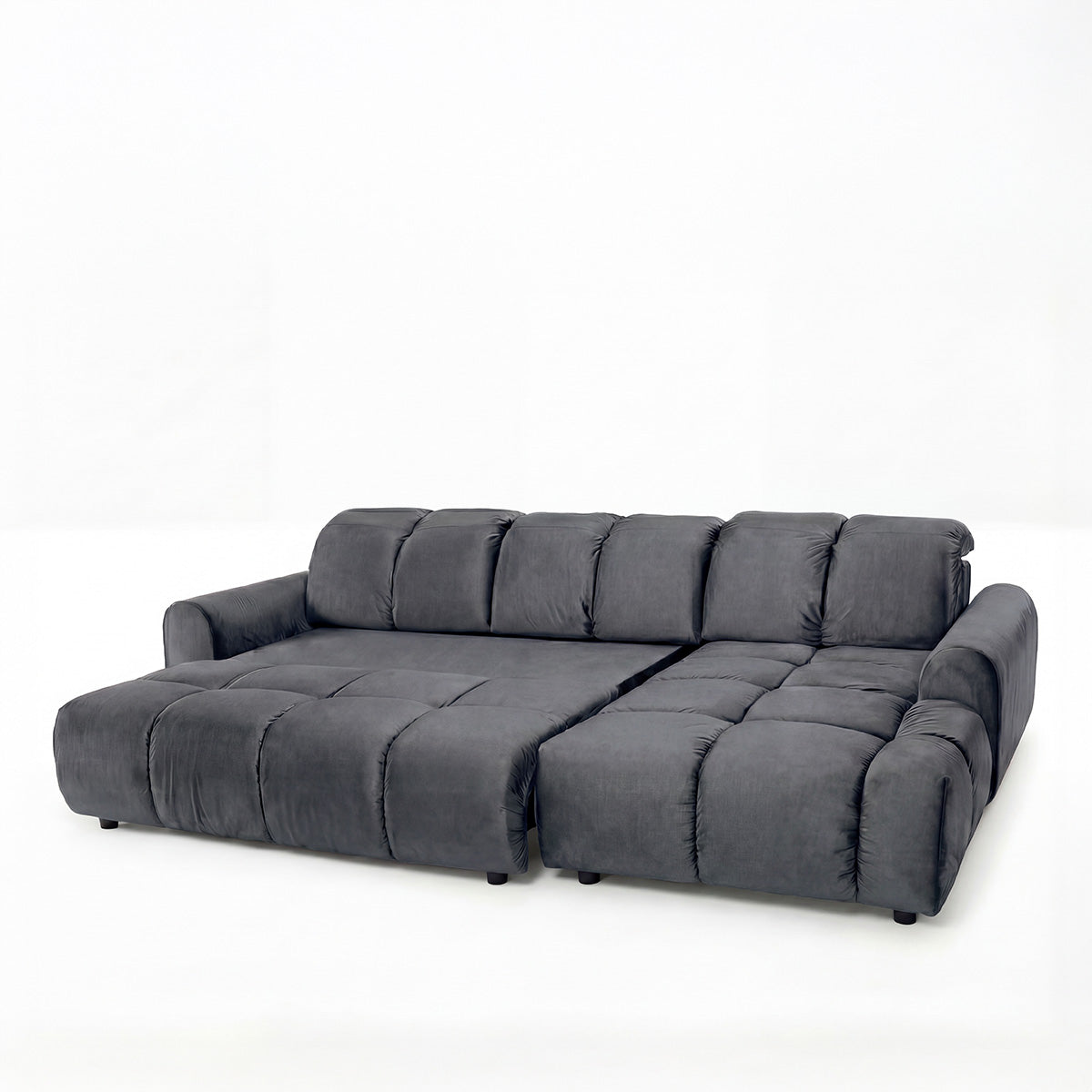 Canapé d'angle convertible - 4 places - Velours - ANACAPRI
