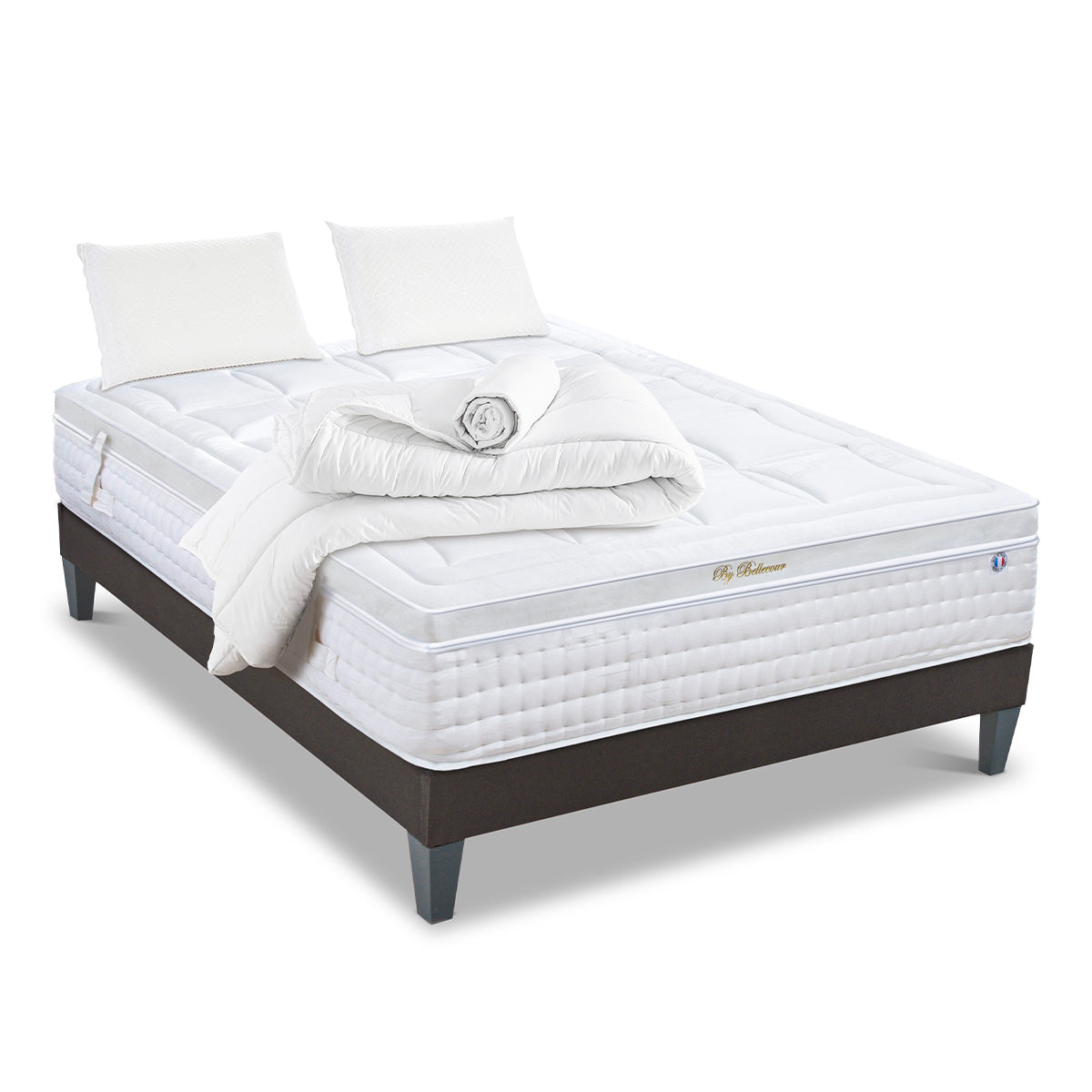 Prêt-à-dormir EMPEREUR avec Sommier, Couette, Oreillers et Protège-matelas