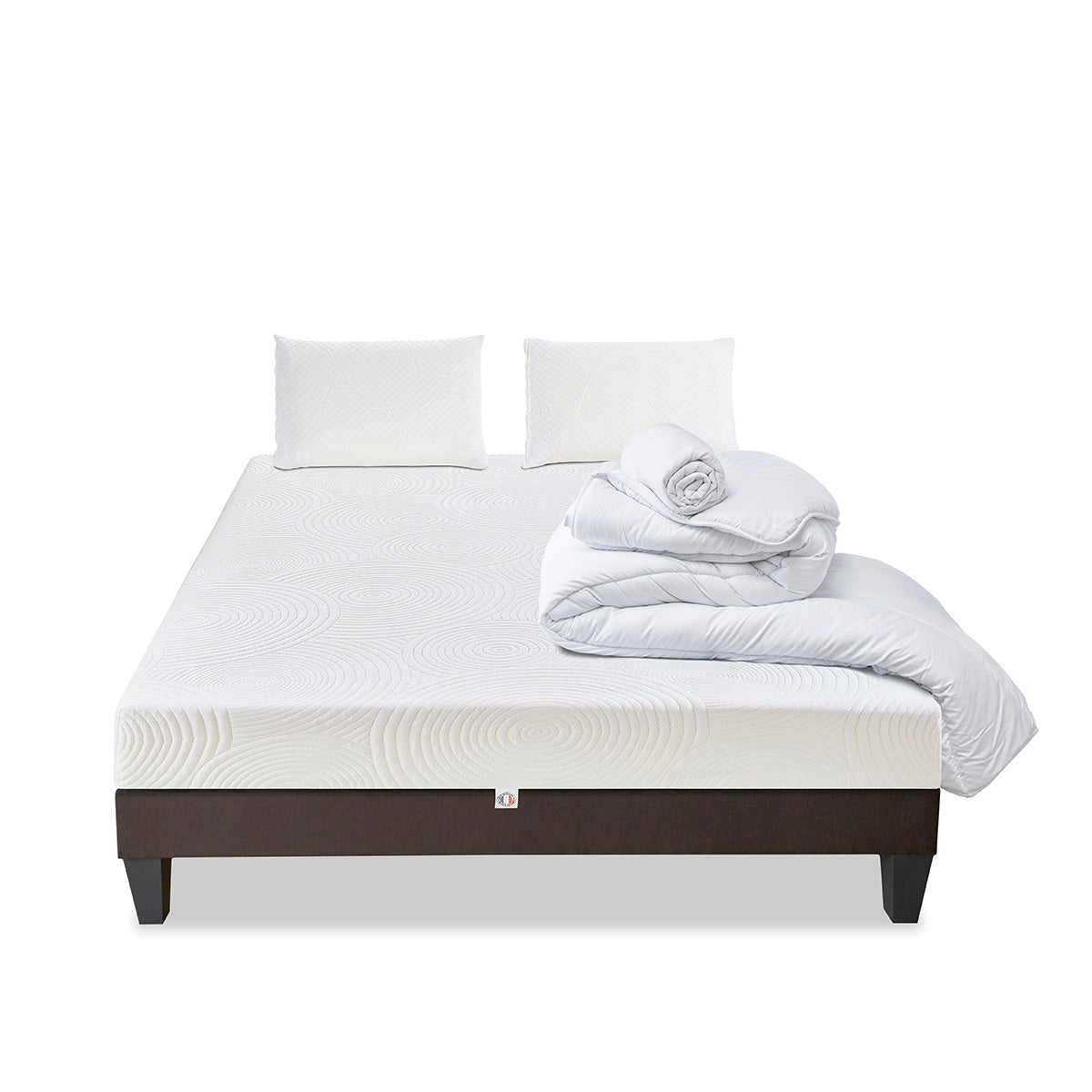 Prêt-à-dormir VOSGES avec Sommier, Couette, Oreillers et Protège-matelas