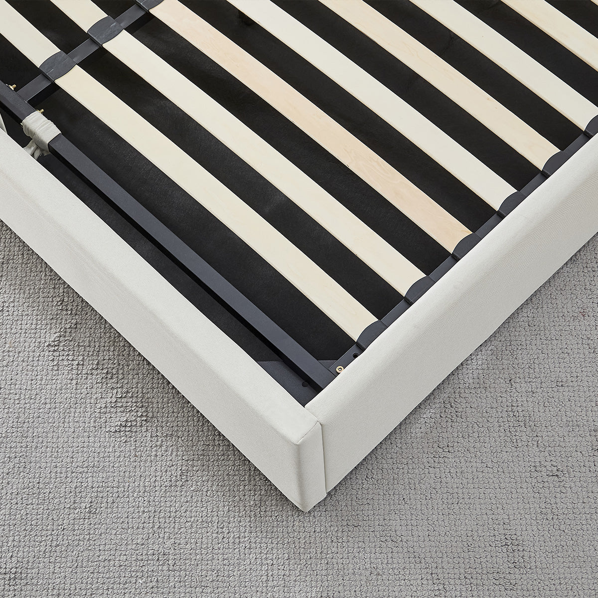 Sommier Coffre Tissu Beige ATLAS