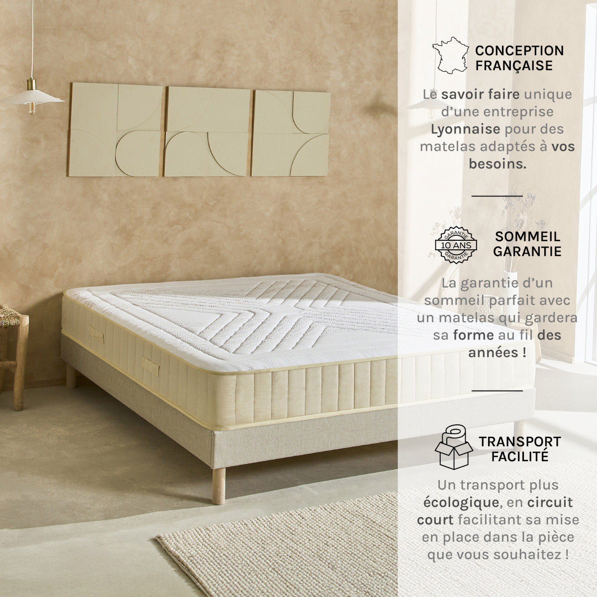 Ensemble Matelas Mousse SYMPHONIE 2.0 avec sommier