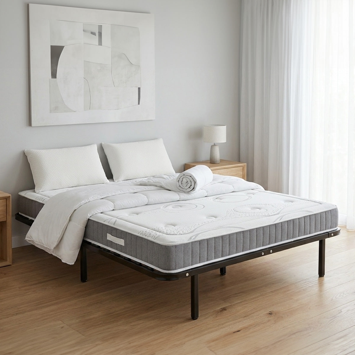 Prêt-à-dormir INTUITION avec Cadre à lattes, Couette, Oreillers et Protège-matelas