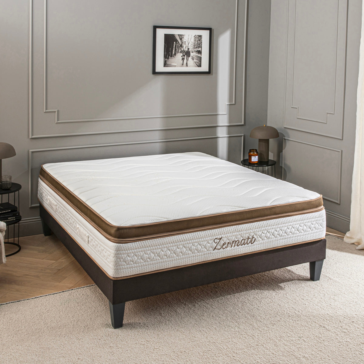 Ensemble Matelas Mémoire de forme ZERMATT avec sommier