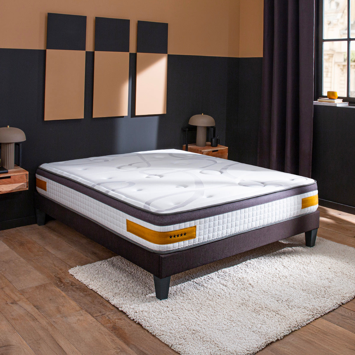 Ensemble Matelas Mémoire de forme COPENHAGUE avec sommier