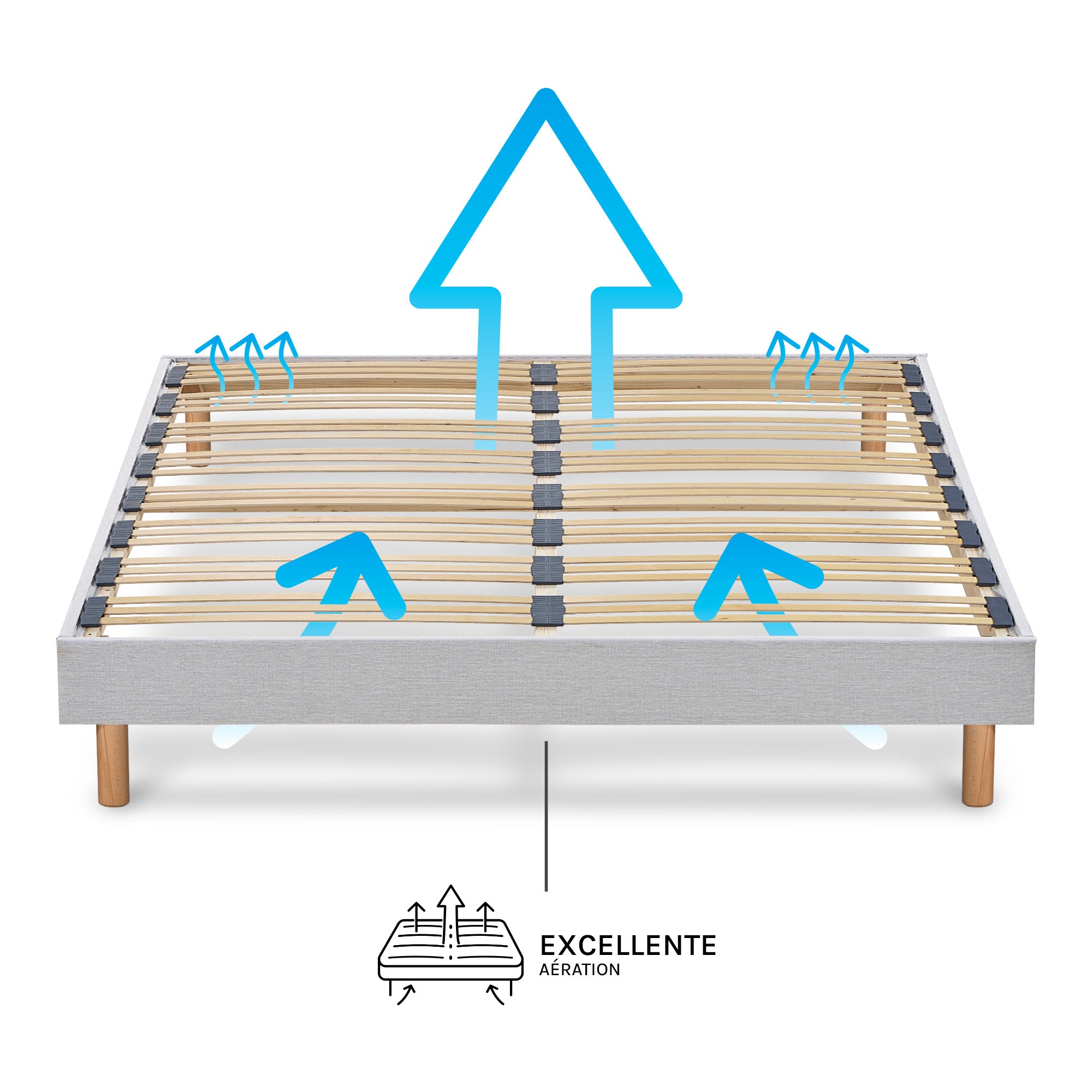 Sommier À Lattes Tissu CAPITOLE