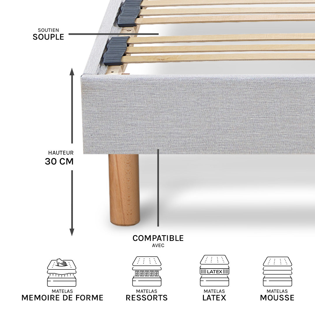 Sommier À Lattes Tissu CAPITOLE