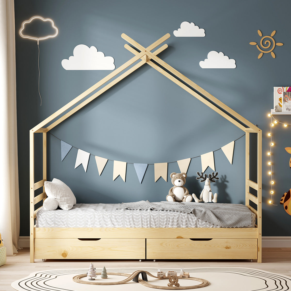 Lit cabane avec tiroir BAMBINO