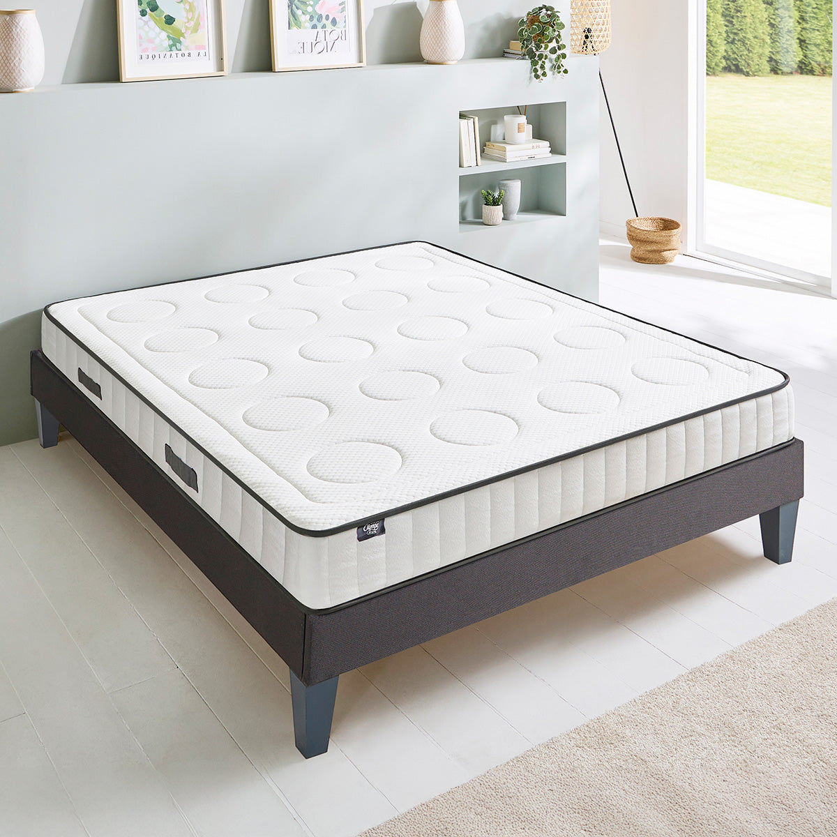 Ensemble Matelas Mémoire de forme CRISTAL avec sommier