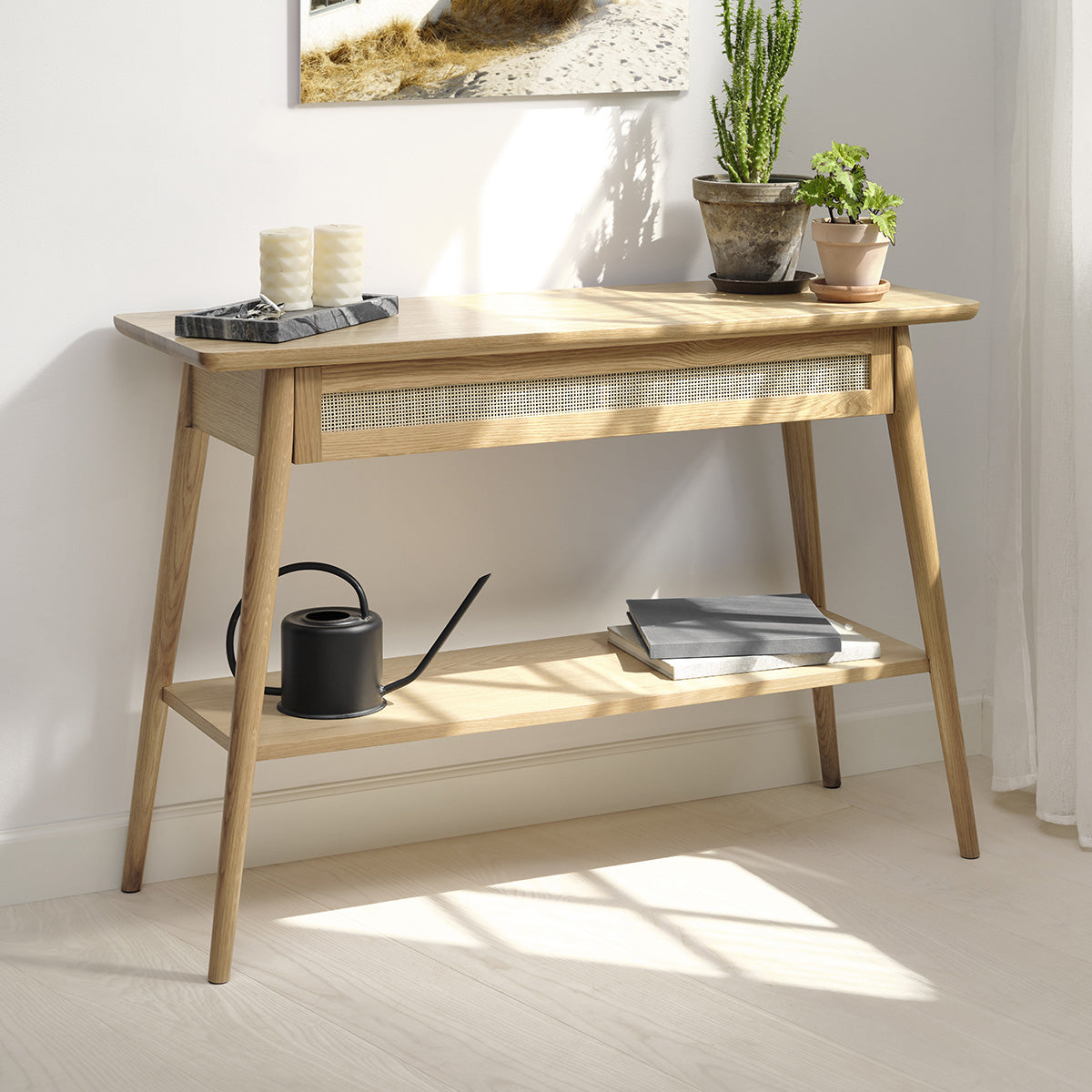 console-120-cm-2-plateaux-1-tiroir-bois-et-rotin-capri