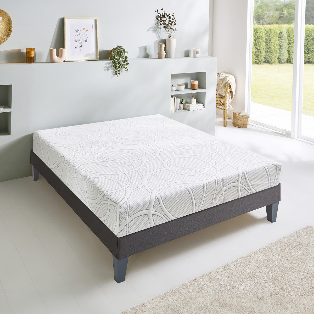 Matelas Eupraxie - Mémoire de forme + gel - 7 zones de confort - Fabriqué en France - 21 cm d'épaisseur