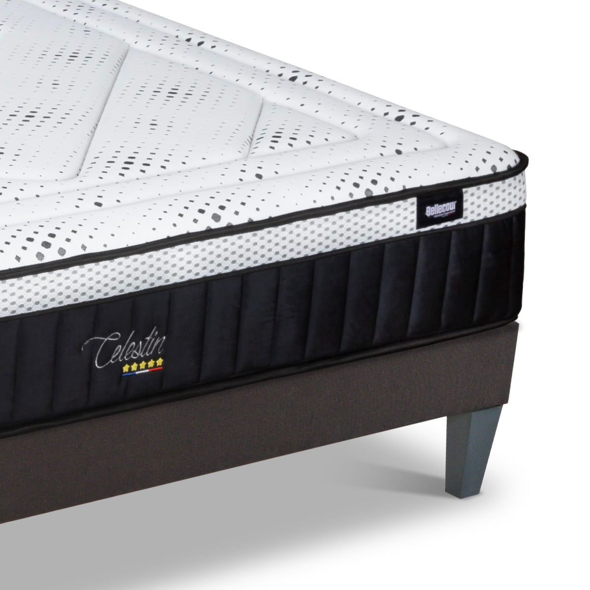 Prêt-à-dormir CÉLESTIN 2.0 avec Sommier, Couette, Oreillers et Protège-matelas