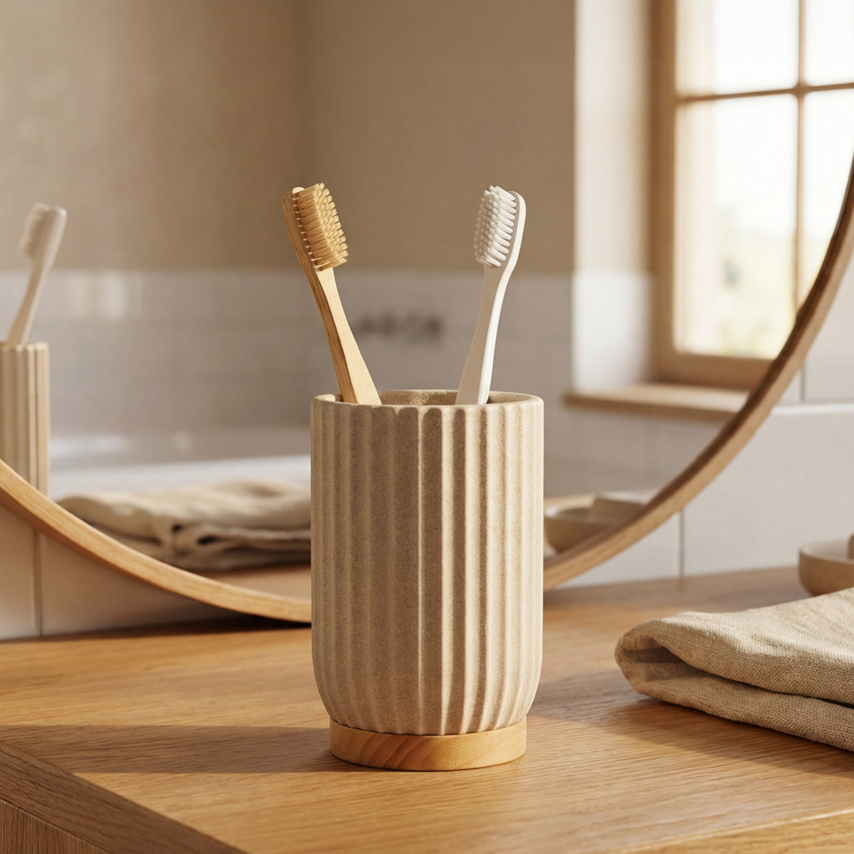 pot-brosse-a-dents-resine-beige-et-bois-oceano