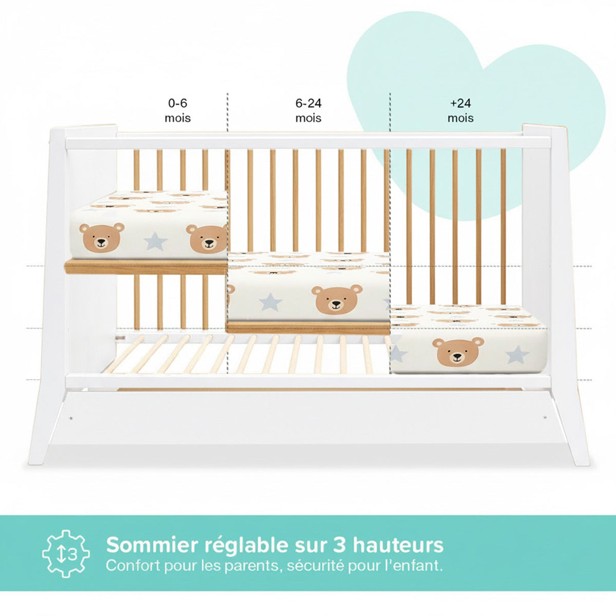 Lit bébé évolutif TIMEO