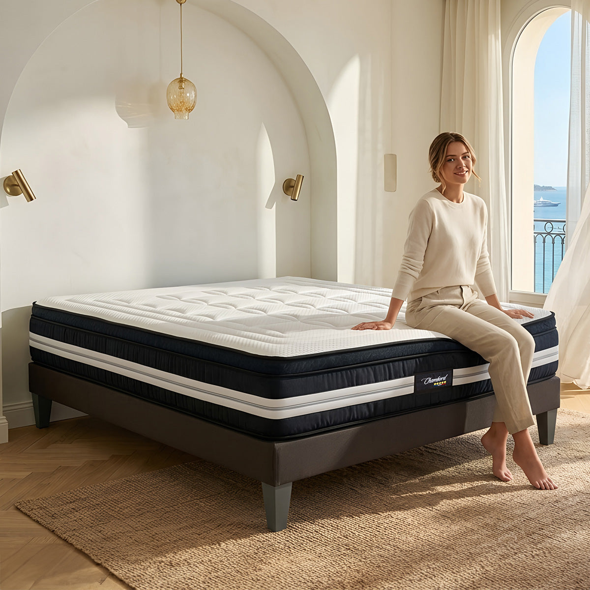 Matelas Chambord - Micro-ressorts - Accueil mémoire de forme moelleux - 32 cm d'épaisseur