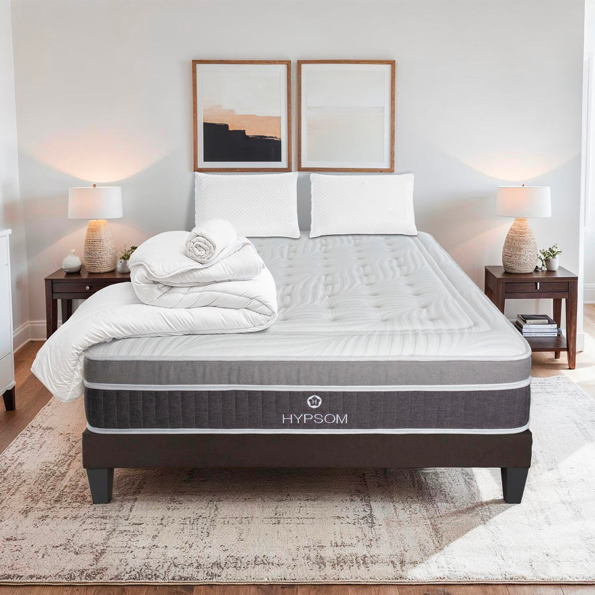 Pack Prêt à dormir ELEGANCE Matelas Mémoire de forme + Sommier + Accessoires
