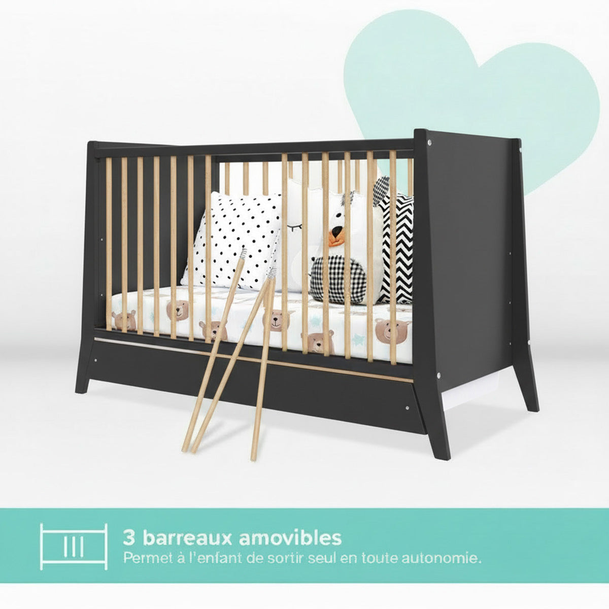 Lit bébé évolutif TIMEO