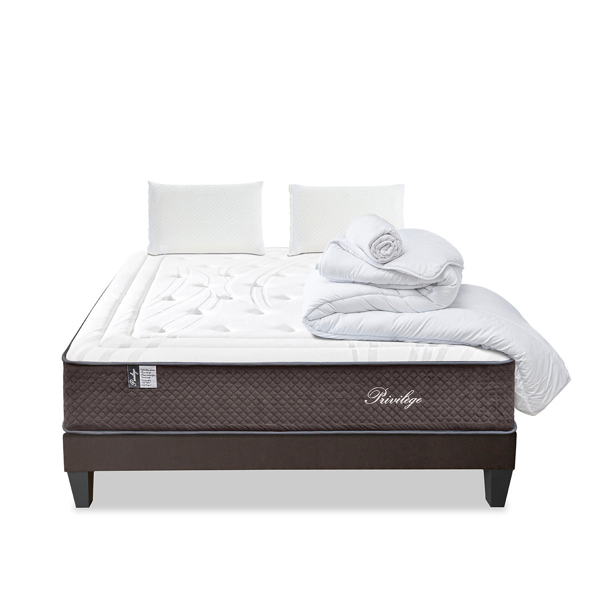 Prêt-à-dormir PRIVILÈGE avec Sommier, Couette, Oreillers et Protège-matelas