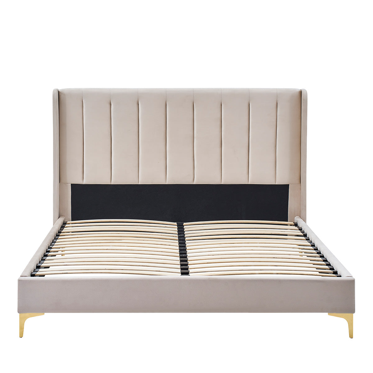 Lit Velours Beige LAVEZZI