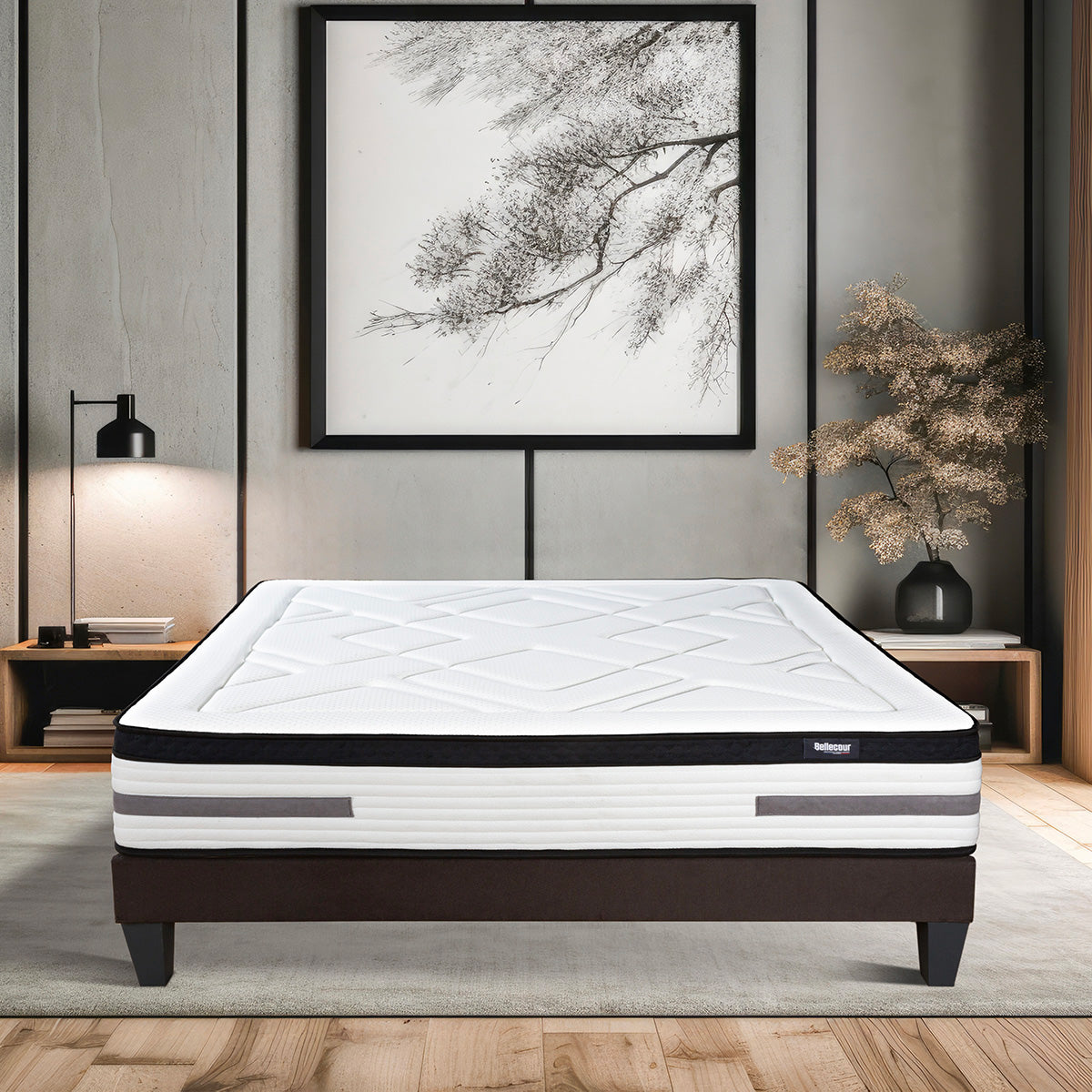 Ensemble Matelas Hybride BELLEVUE avec sommier