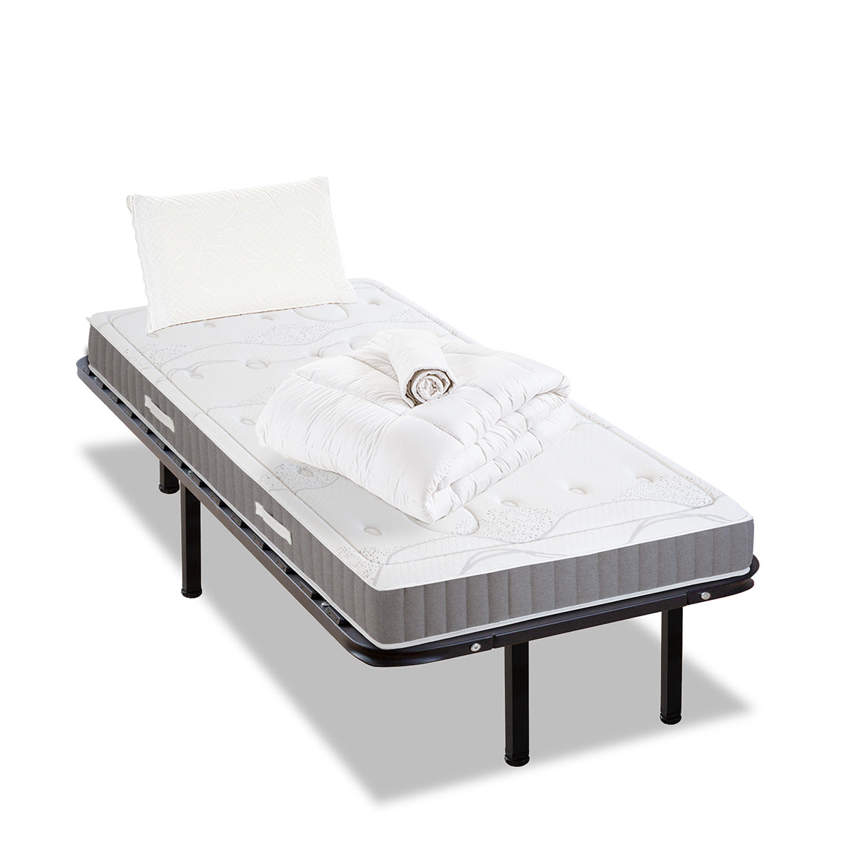 Prêt-à-dormir INTUITION avec Cadre à lattes, Couette, Oreillers et Protège-matelas