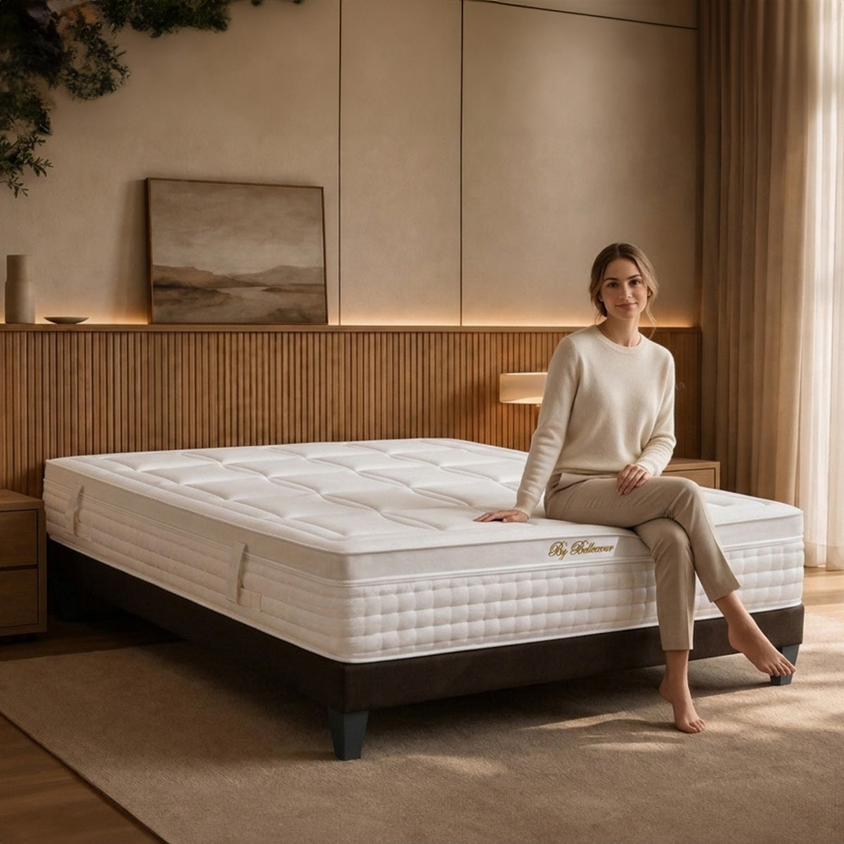 Matelas Empereur - Mémoire de forme + gel frais - Moelleux puis ferme - Fabriqué en France - 33 cm d'épaisseur