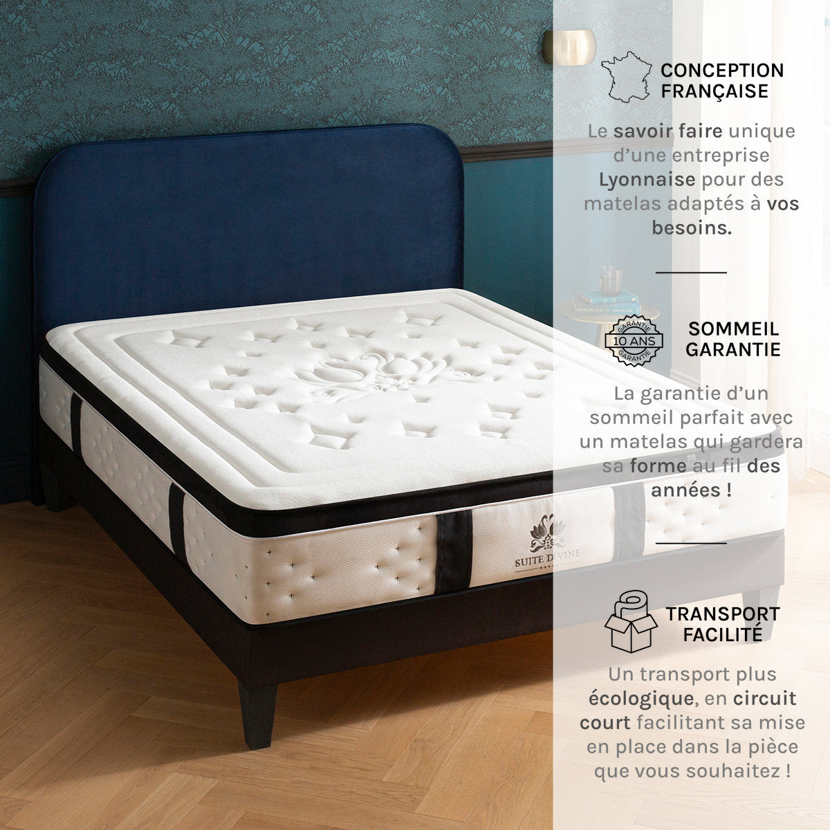 Ensemble Matelas Mémoire de forme SUITE DIVINE avec sommier