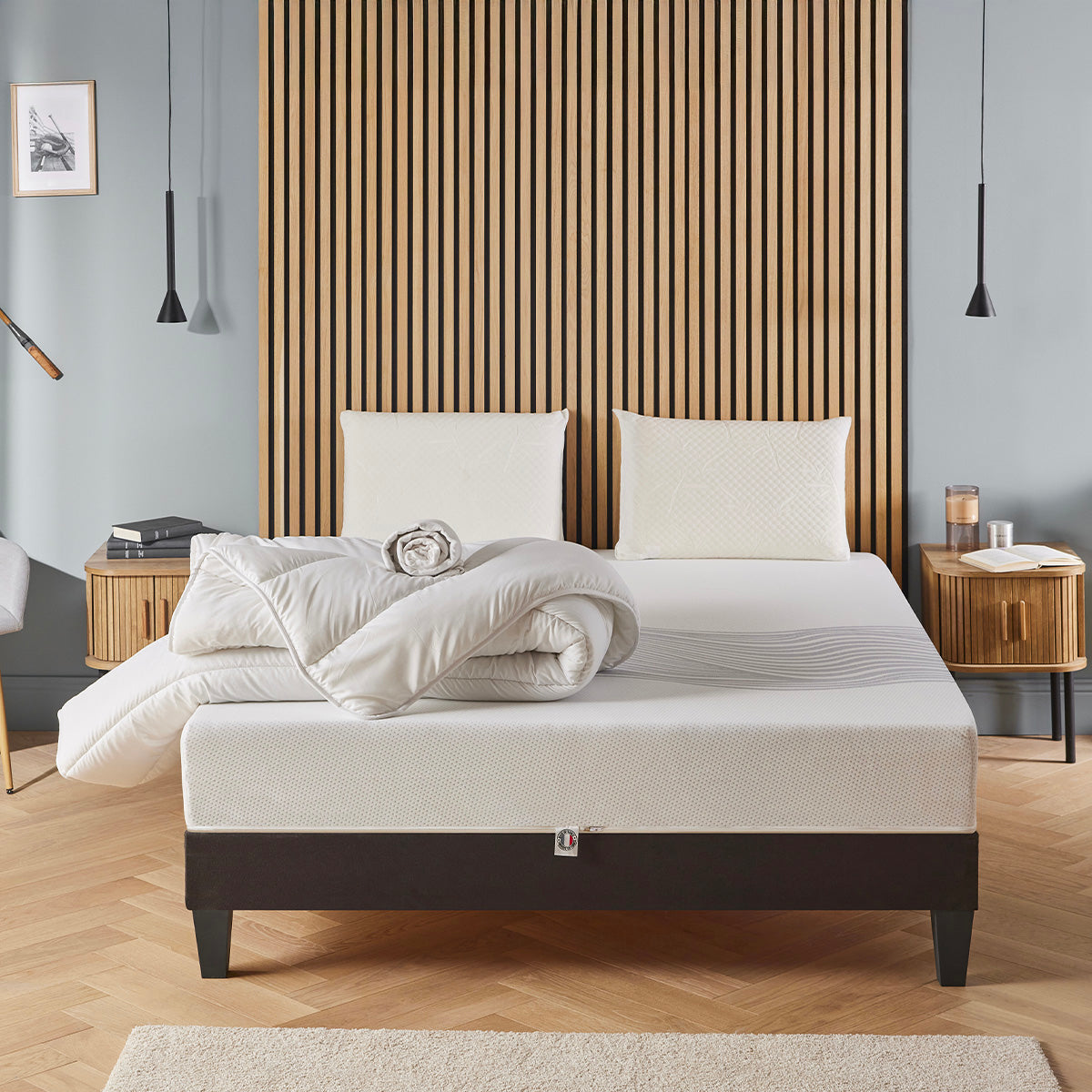 Prêt-à-dormir SENSITIVE avec Sommier, Couette, Oreillers et Protège-matelas