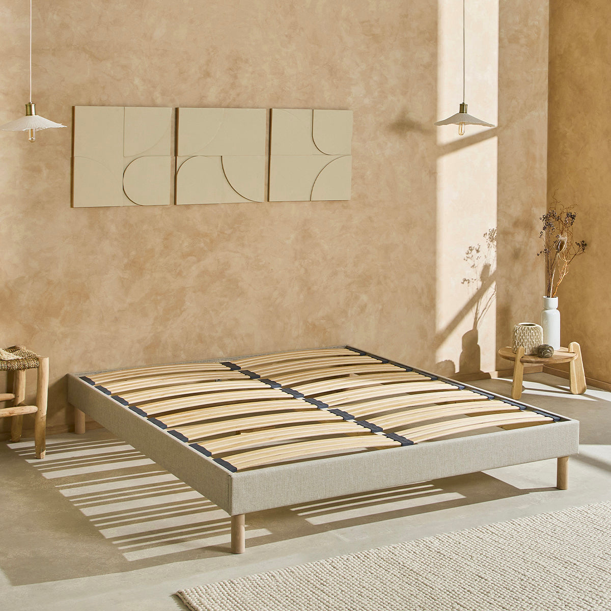 Sommier À Lattes Tissu LINO