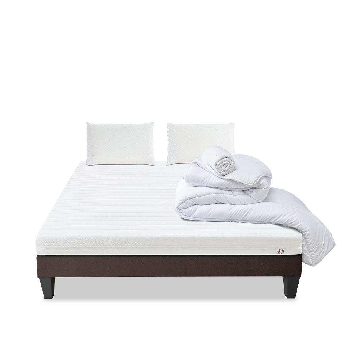 Prêt-à-dormir EGIO avec Sommier, Couette, Oreillers et Protège-matelas