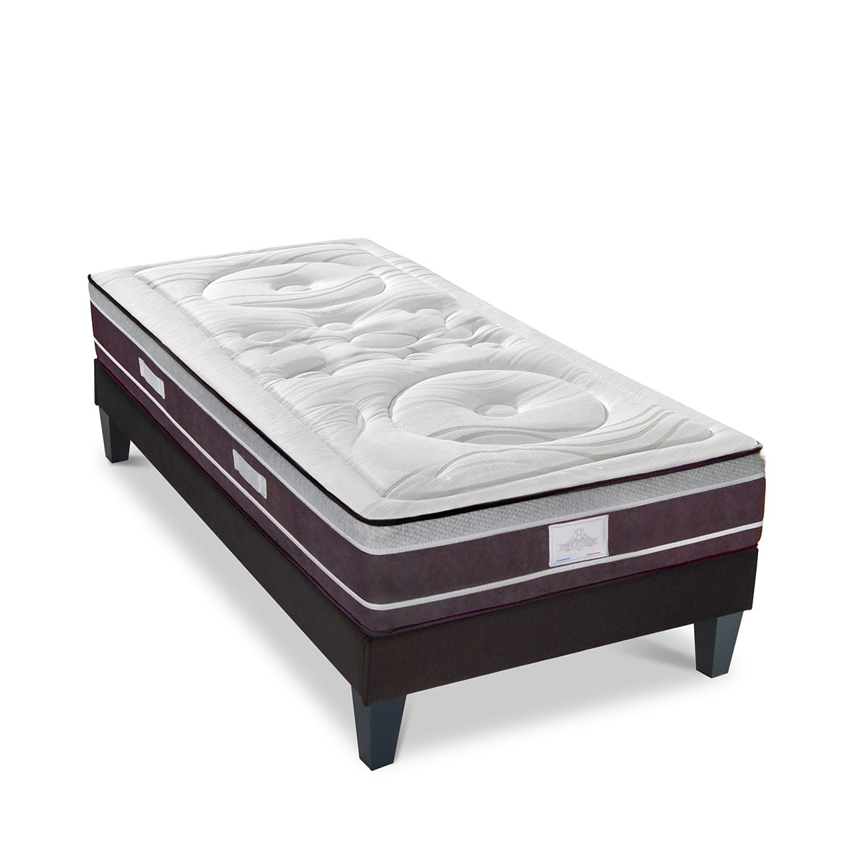 Ensemble DIVIN Matelas Ressorts ensachés + Sommier Bois