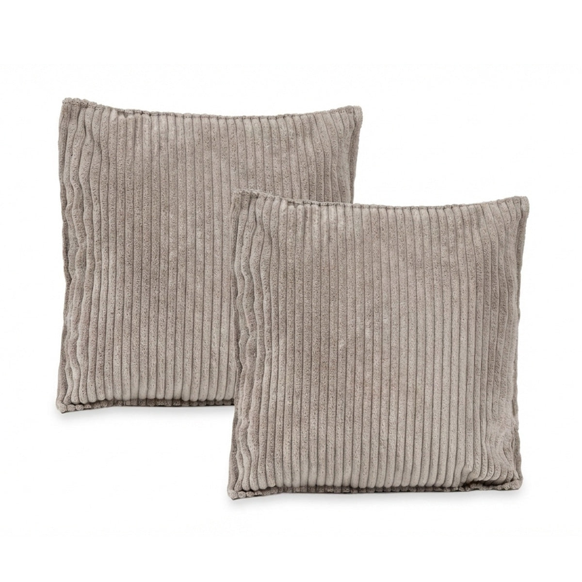Lot de coussins velours côtelé MALO - Gris Clair