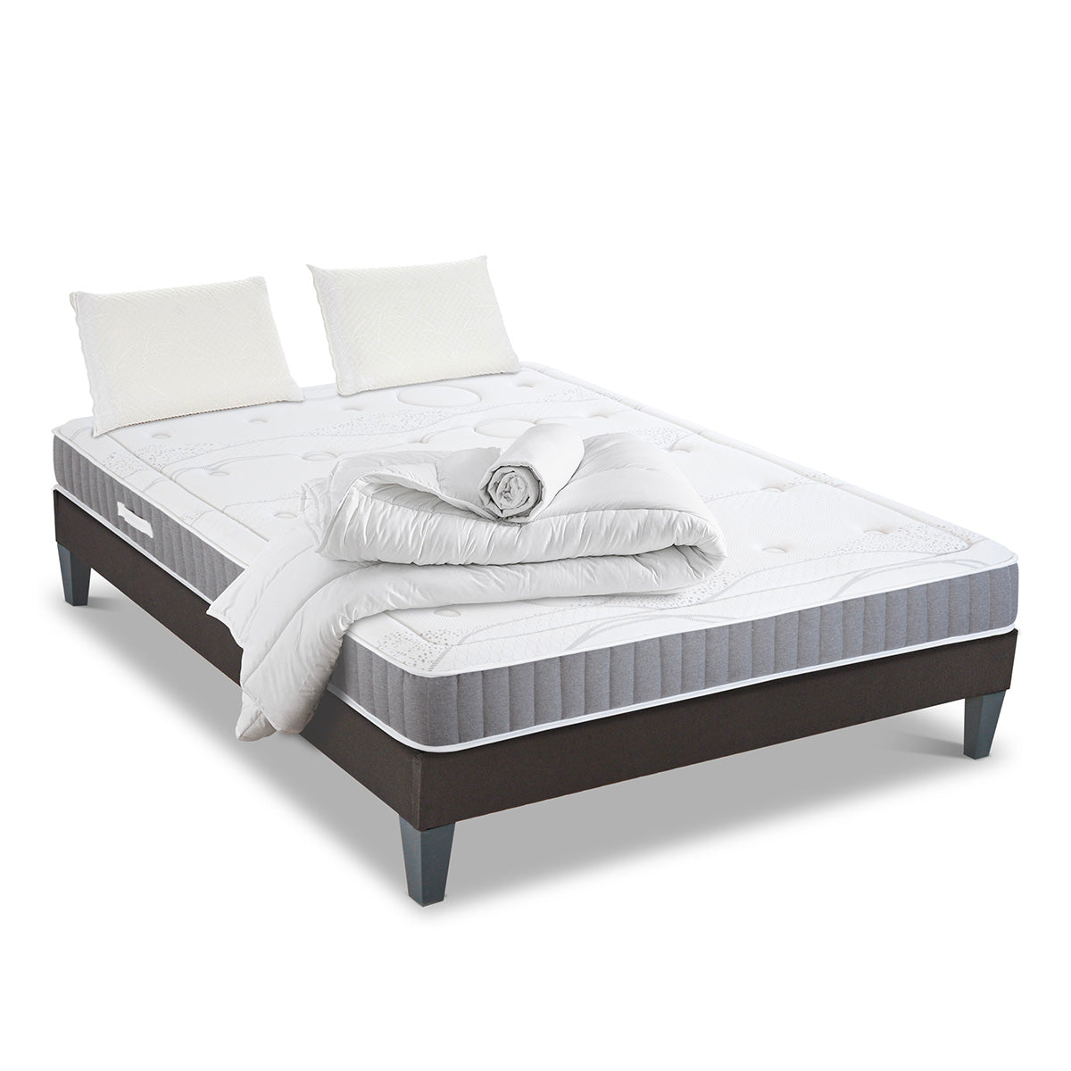 Prêt-à-dormir INTUITION avec Sommier, Couette, Oreillers et Protège-matelas