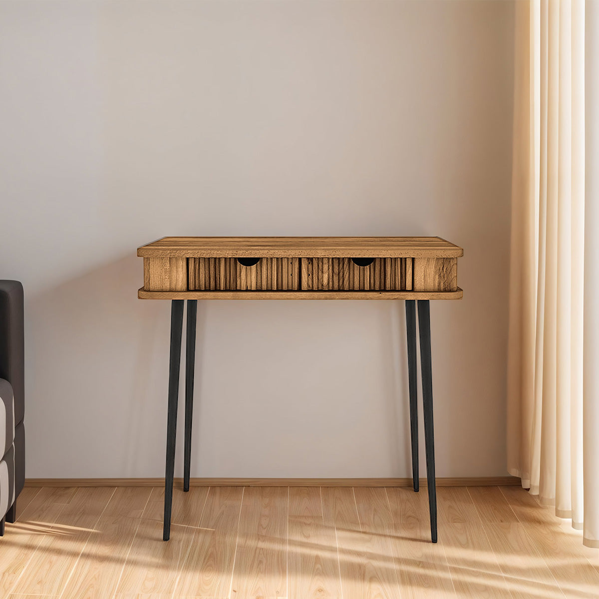 console-84-cm-2-tiroirs-bois-massif-hetre-amalfi