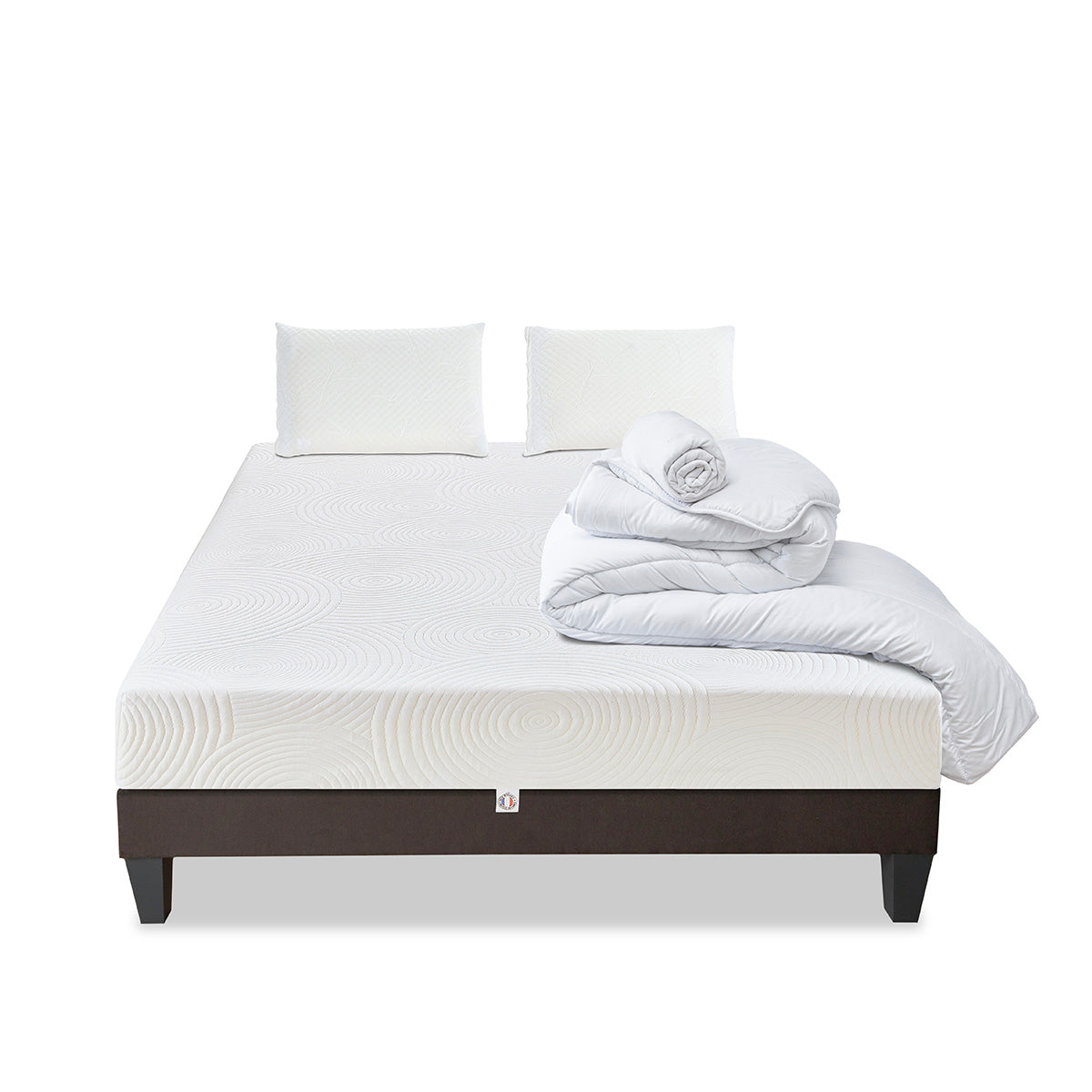 Prêt-à-dormir HÉRA avec Sommier, Couette, Oreillers et Protège-matelas