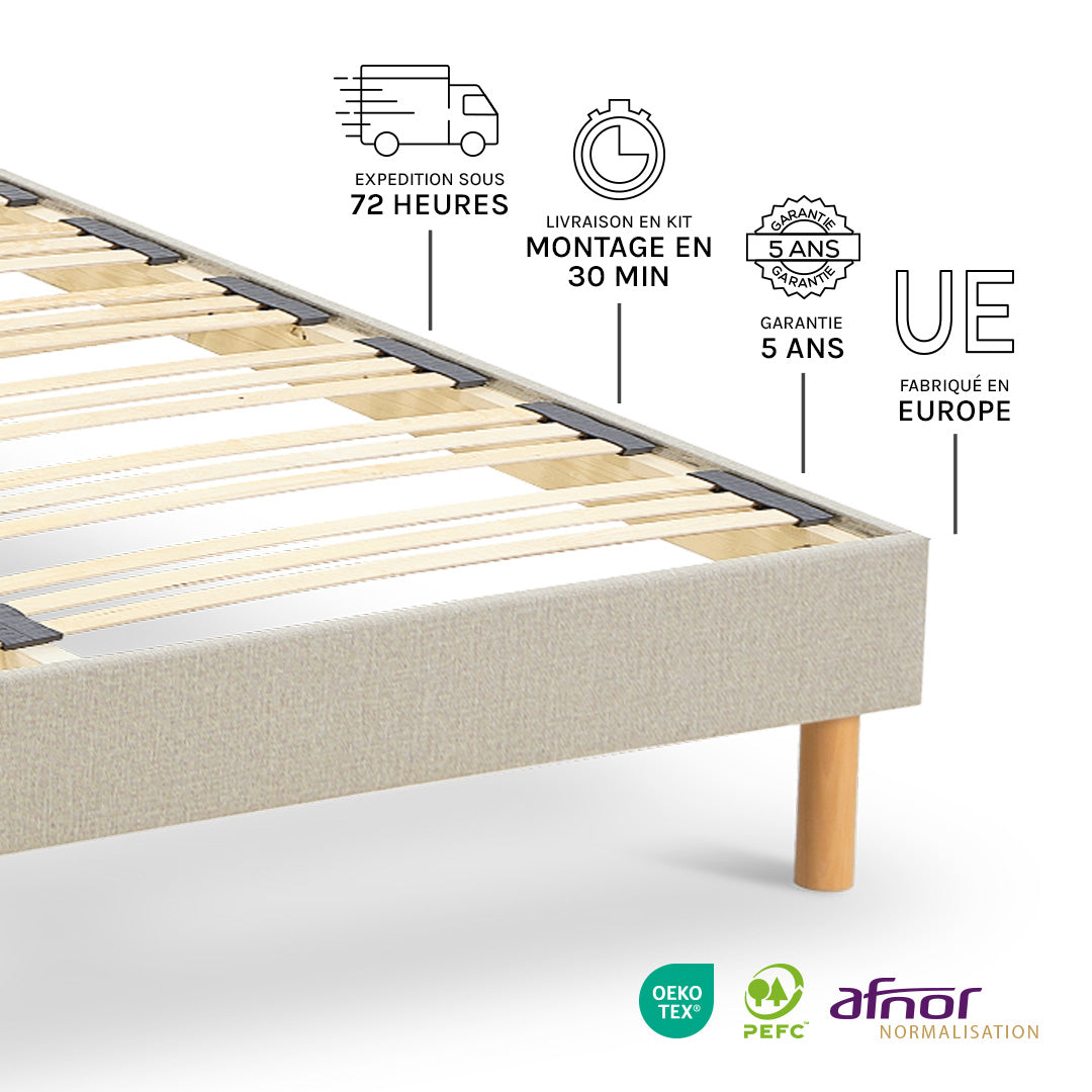 Sommier À Lattes Tissu LINO