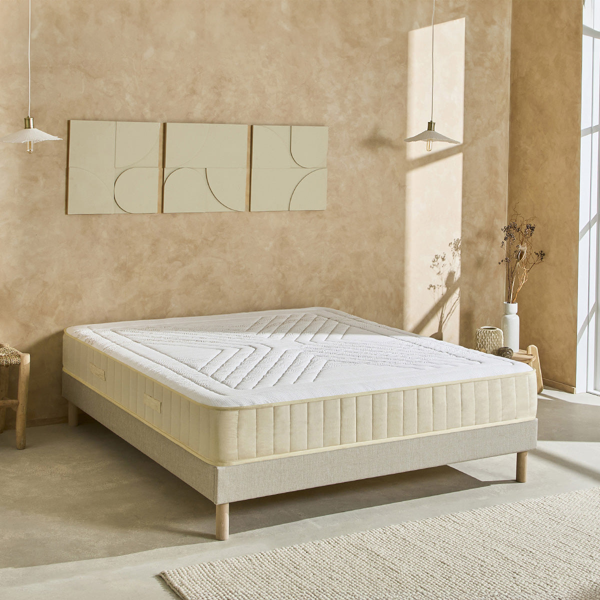 Ensemble Symphonie 2.0 - Matelas mémoire de forme moelleux + Sommier bois - 25 cm d'épaisseur