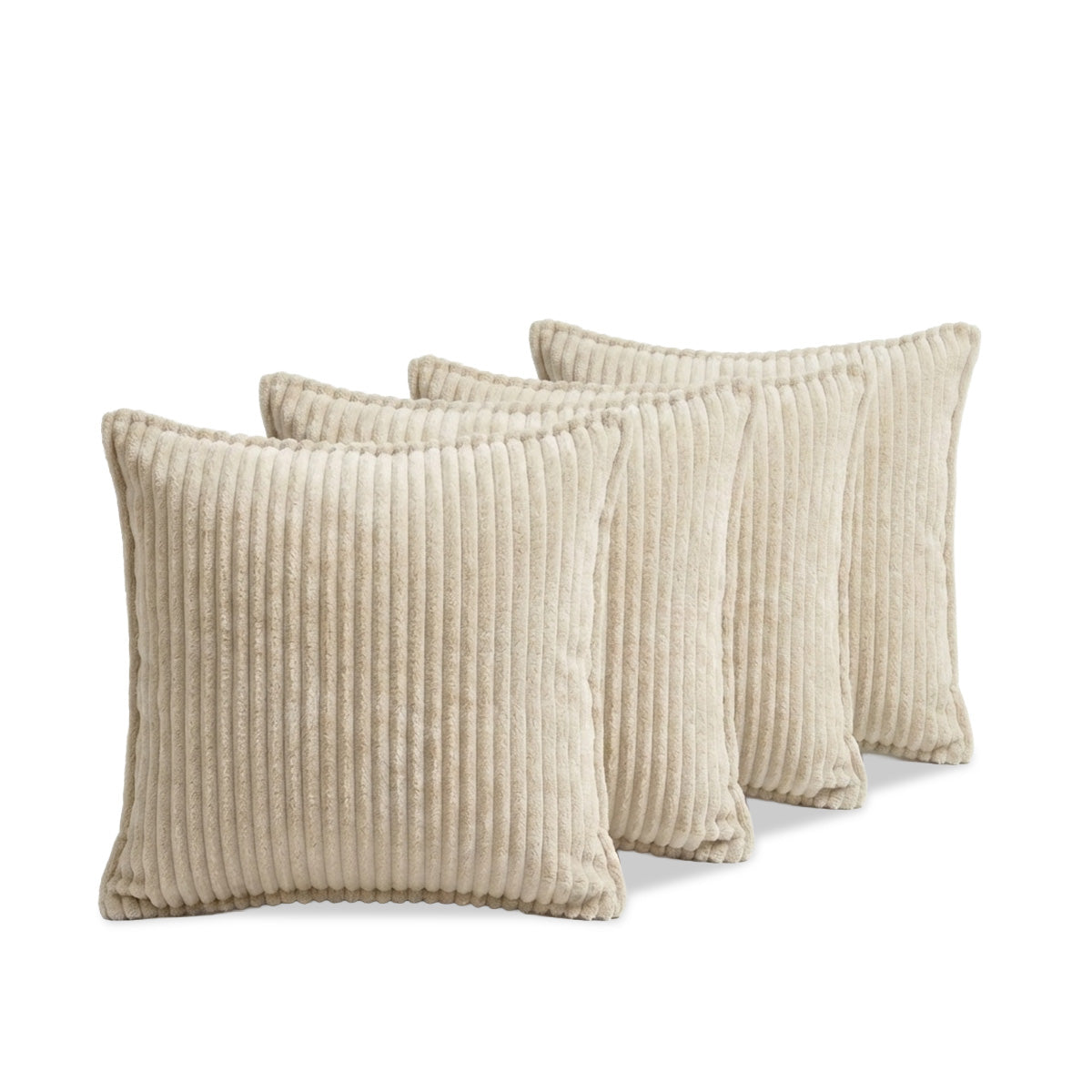 Lot de coussins velours côtelé MALO - Beige