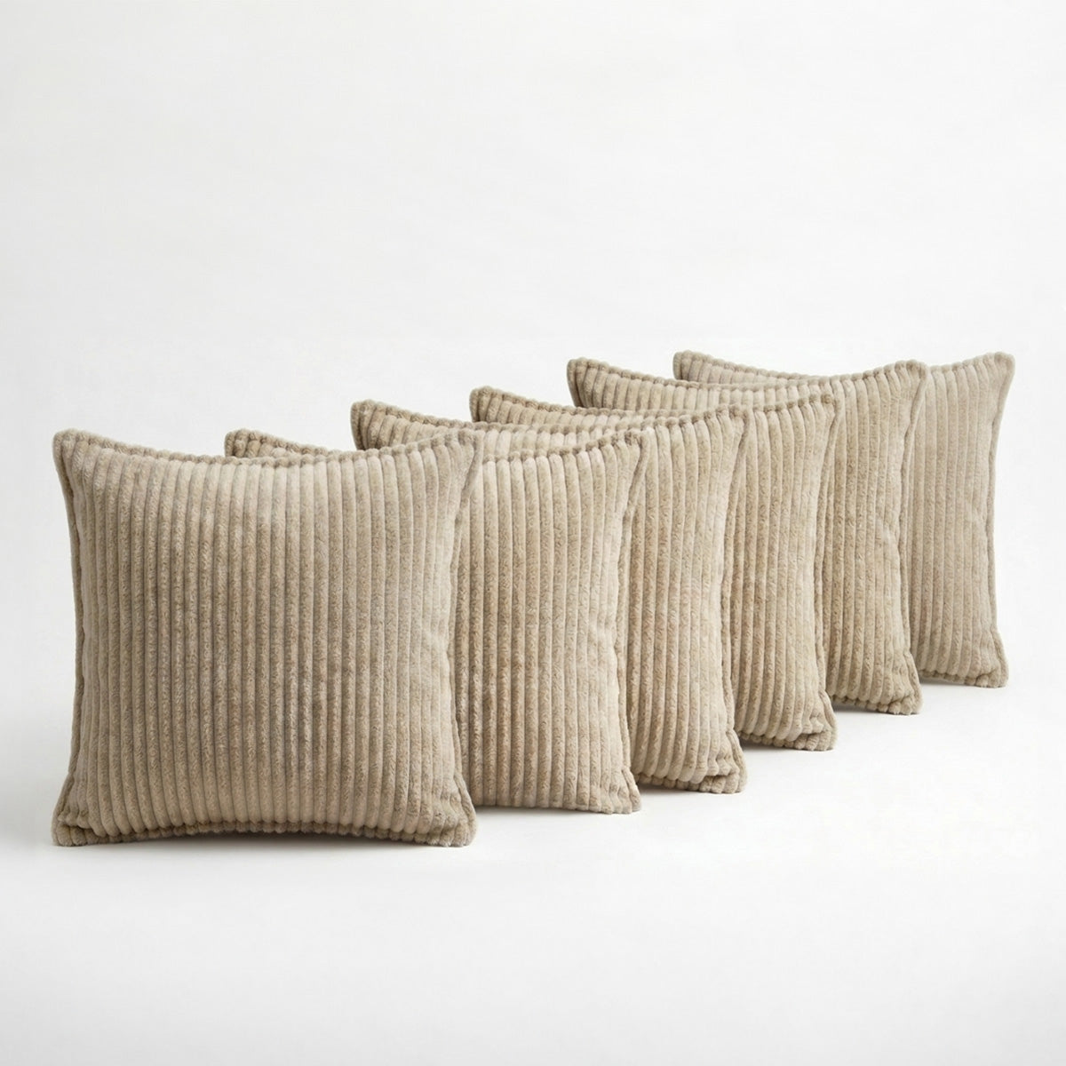 Lot de coussins velours côtelé MALO - Beige