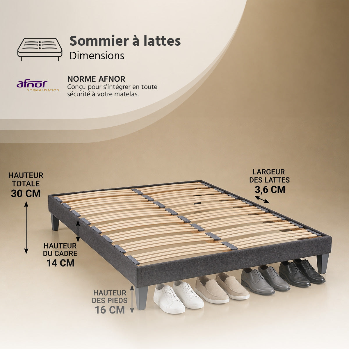 Ensemble Matelas Mémoire de forme COPENHAGUE avec sommier