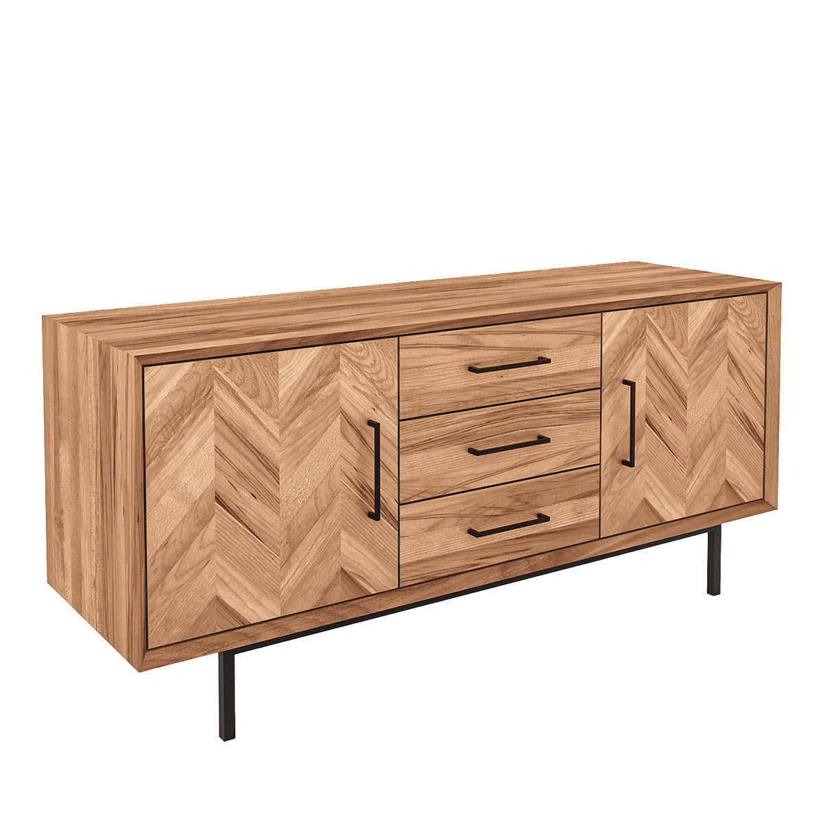 meuble-bas-144-cm-2-portes-bois-massif-hetre-paola